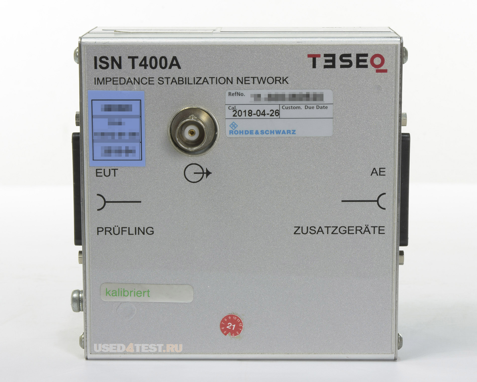 Эквивалент полного сопротивления сети для подключения до 2-х 2-проводных симметричных линийTESEQ ISN T400Aс диапазоном от 150 кГц до 80 МГц