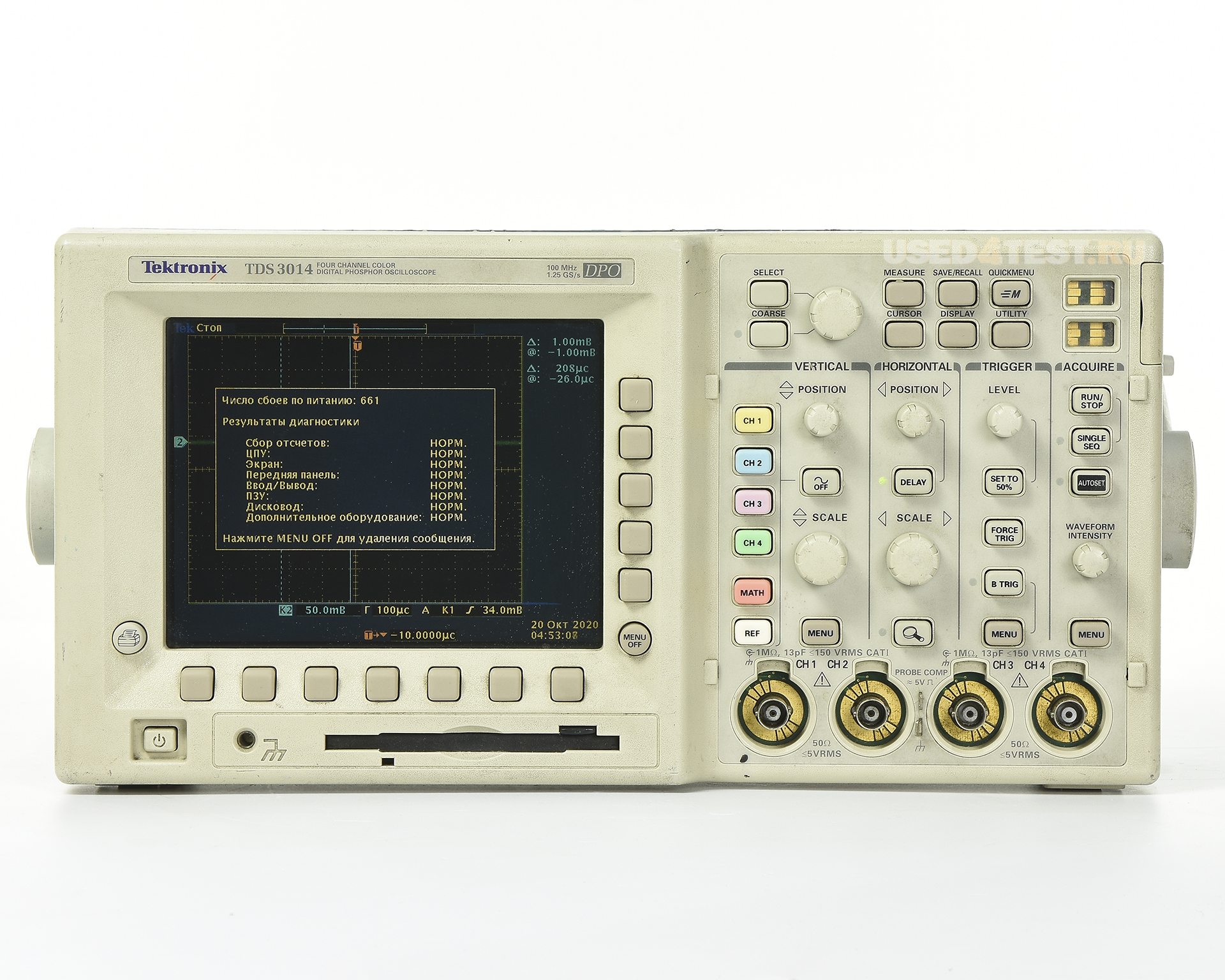 Цифровой осциллограф Tektronix TDS3014
с полосой пропускания 100 МГц, 4 канала

 Стоимость указана в Рублях DDP Москва по безналичному расчету включая НДС 20%
