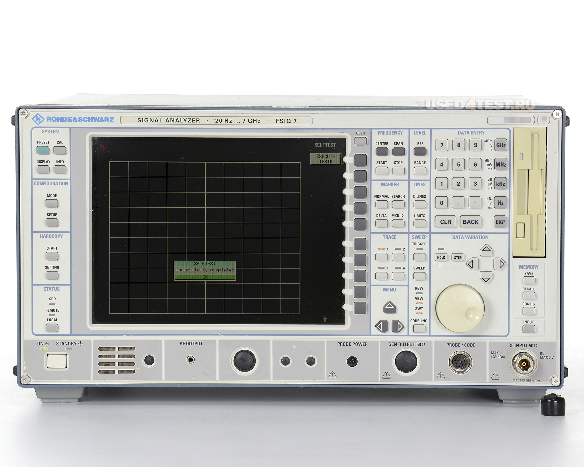 Анализатор спектра Rohde & Schwarz FSIQ 7
 с диапазоном частот от 20 Гц до 7 ГГц
 

 В комплекте с опциями: 


	B4 - Low Phase Noise & OCXO 
	B5 - FFT-Bandwidth 1 Hz - 1 kHz
	B7 - Vector Signal Analysis 

 

 Стоимость указана в Рублях DDP Москва по безналичному расчету включая НДС 20%
