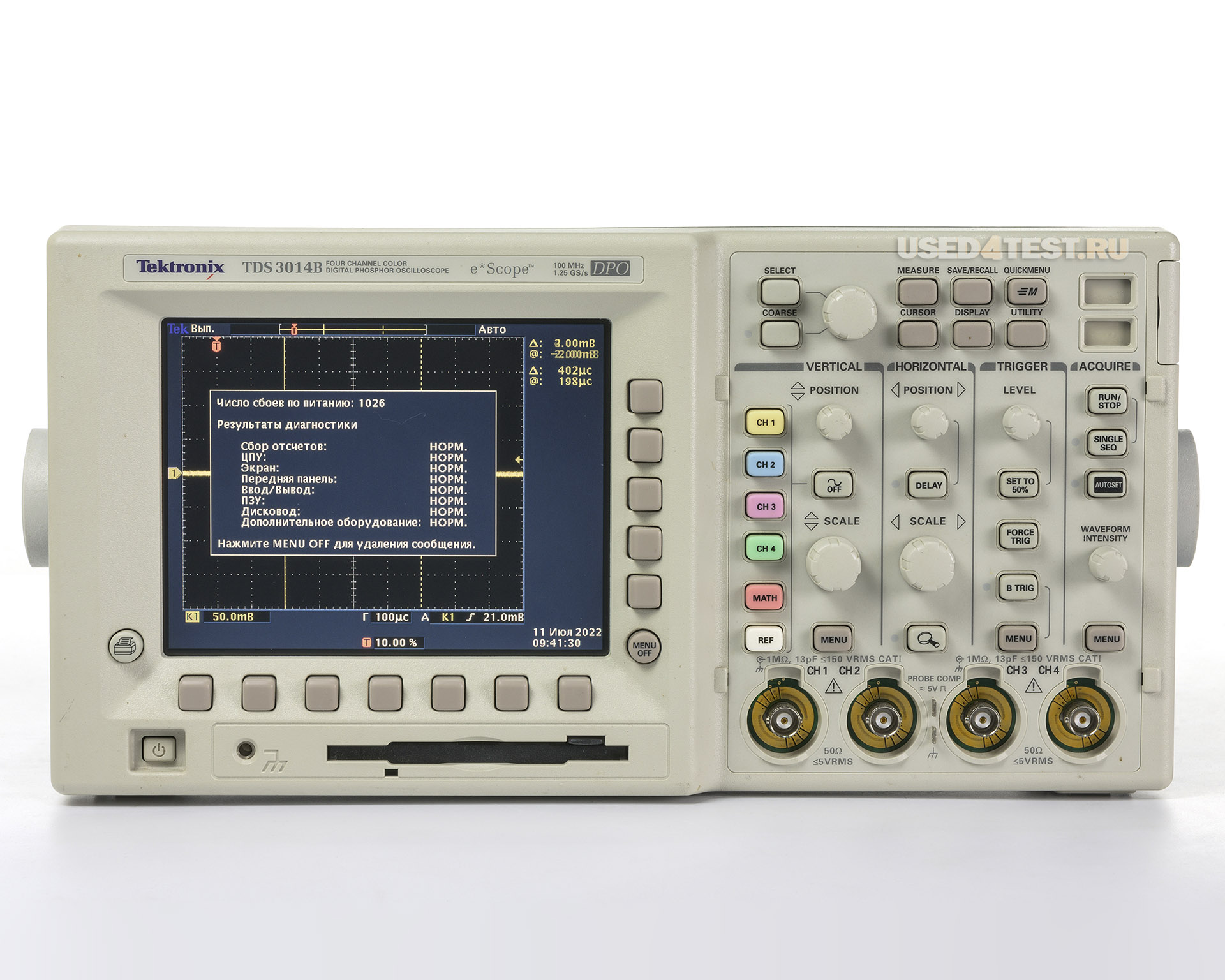 Цифровой осциллограф Tektronix TDS3014B
с полосой пропускания 100 МГц, 4 канала
 Стоимость указана в Рублях DDP Москва по безналичному расчету включая НДС 20%
