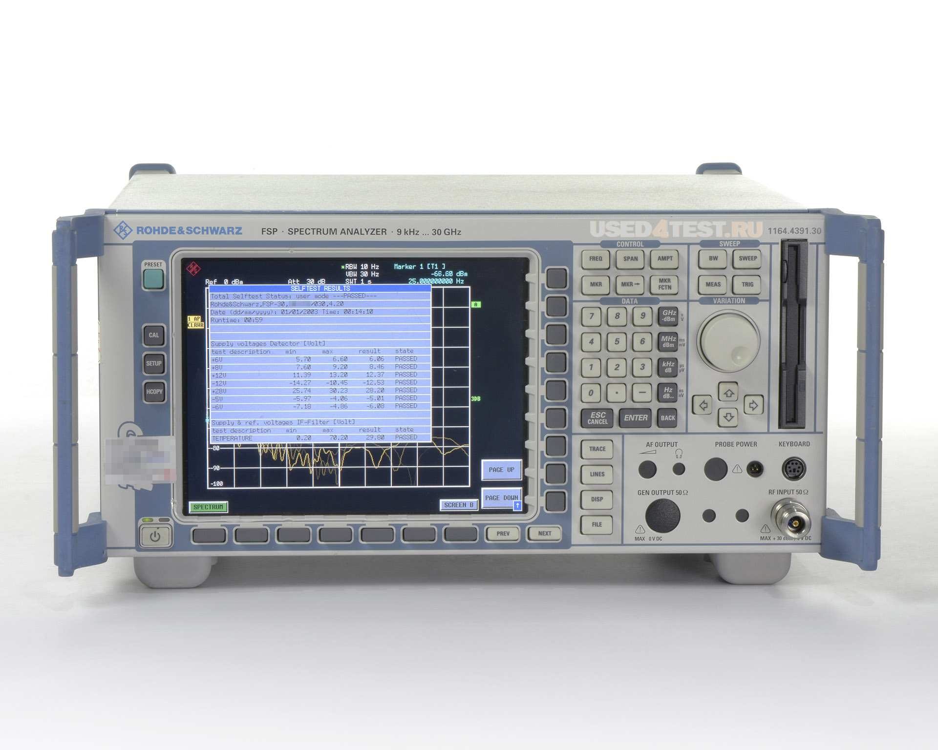 Анализатор спектра Rohde&Schwarz FSP30
 с диапазоном частот от 9 кГц до 30 ГГц
 

 Стоимость указана в Рублях DDP Москва по безналичному расчету включая НДС 20%
