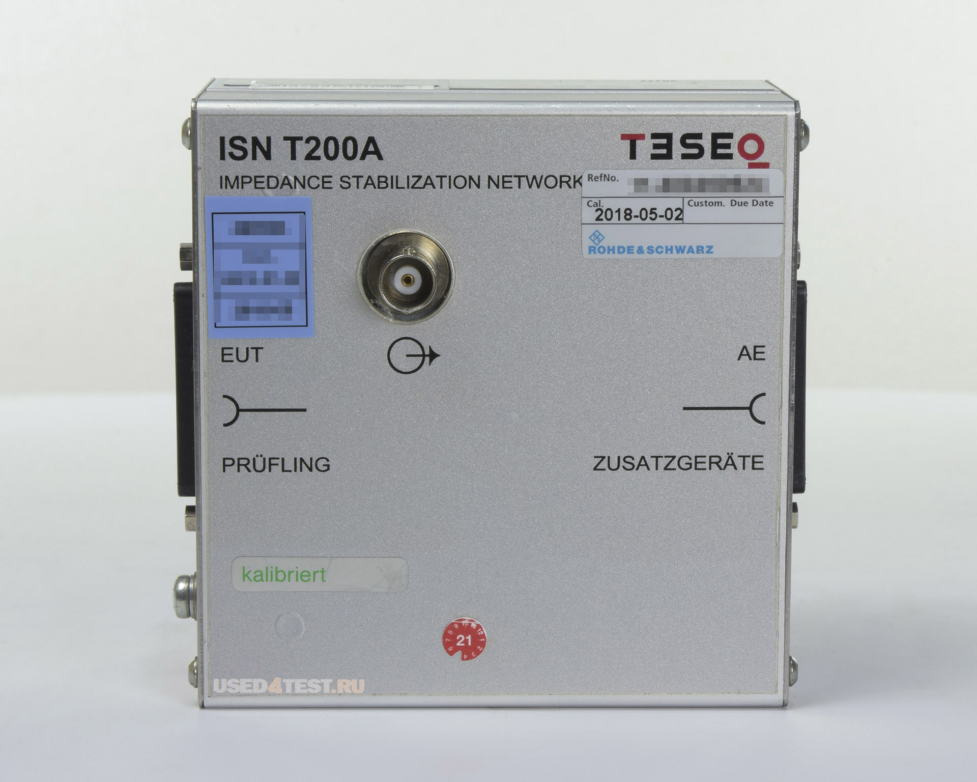 Эквивалент полного сопротивления сети для подключения 1-й 2-проводной симметричной линииTESEQ ISN T200Aс диапазоном от 150 кГц до 80 МГц