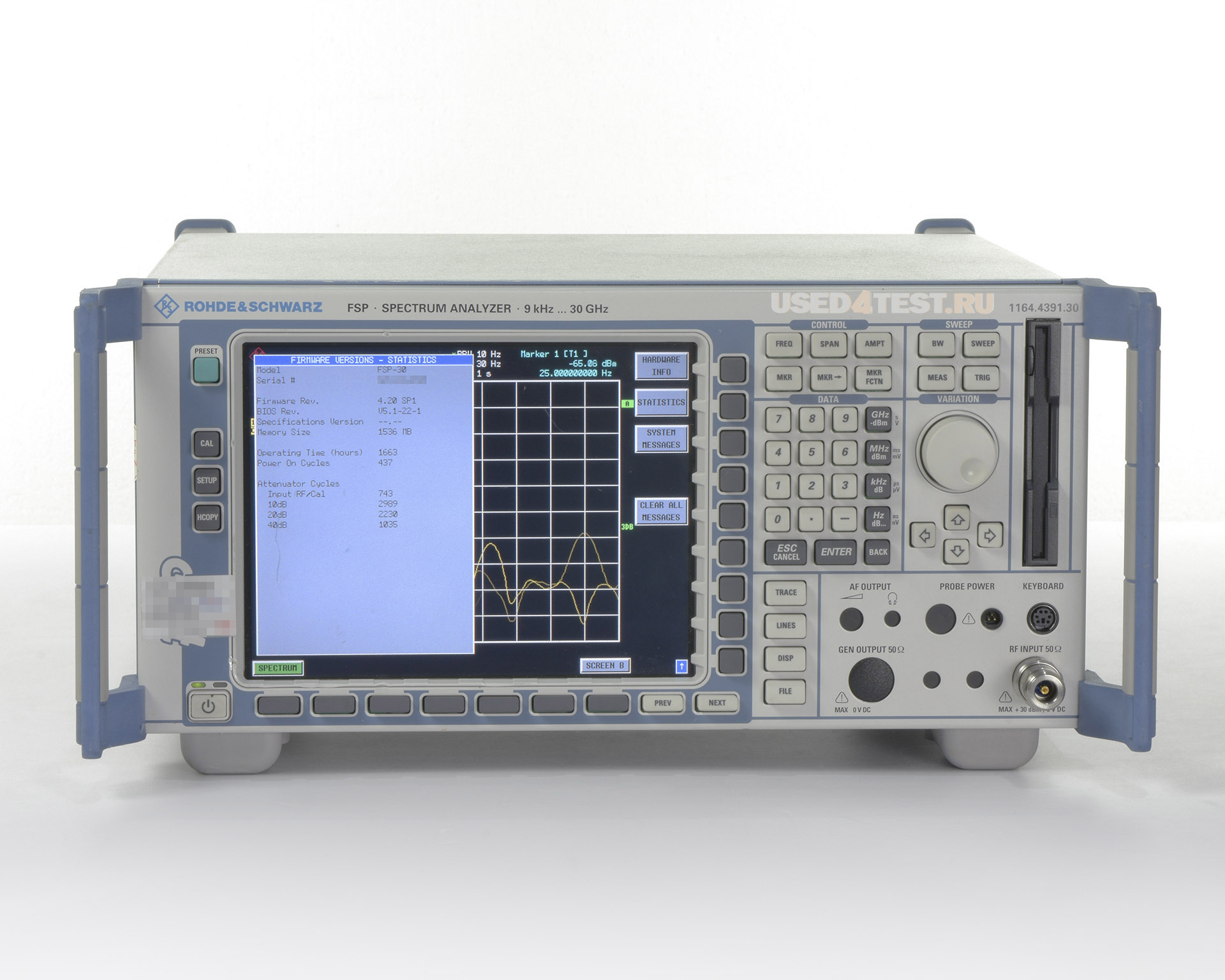 Анализатор спектра Rohde&Schwarz FSP30
 с диапазоном частот от 9 кГц до 30 ГГц
 

 Стоимость указана в Рублях DDP Москва по безналичному расчету включая НДС 20%
